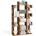 Bücherregal in Baumform mit 13 offenen Fächern, 25 × 86 × 140 cm, Vintagebraun