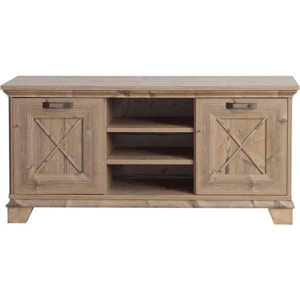 TV-Unterschrank mit 2 Türen aus Holzwerkstoff in Bramberg-Fichte, 145 × 68,4 × 45 cm