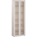 Vitrinenschrank mit 2 Türen und 10 Einlegeböden aus Holzwerkstoff in Kaschmirbeige, 74,5 × 214,3 × 34,9 cm