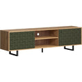 TV-Lowboard in Dunkelgrün und Artisan-Eiche, 184 × 52 × 40 cm